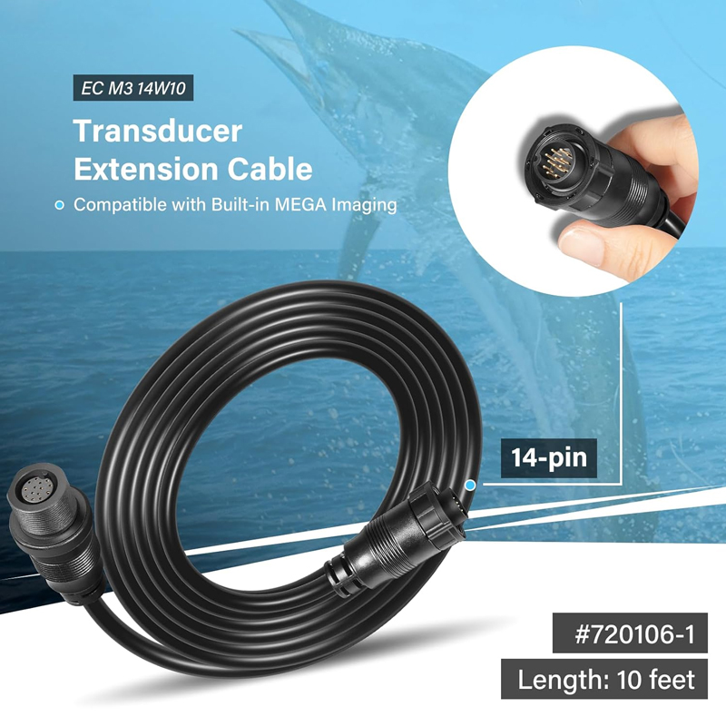Fish Finder - Transducer Verlengkabel 10Ft 14Pin Geschikt voor