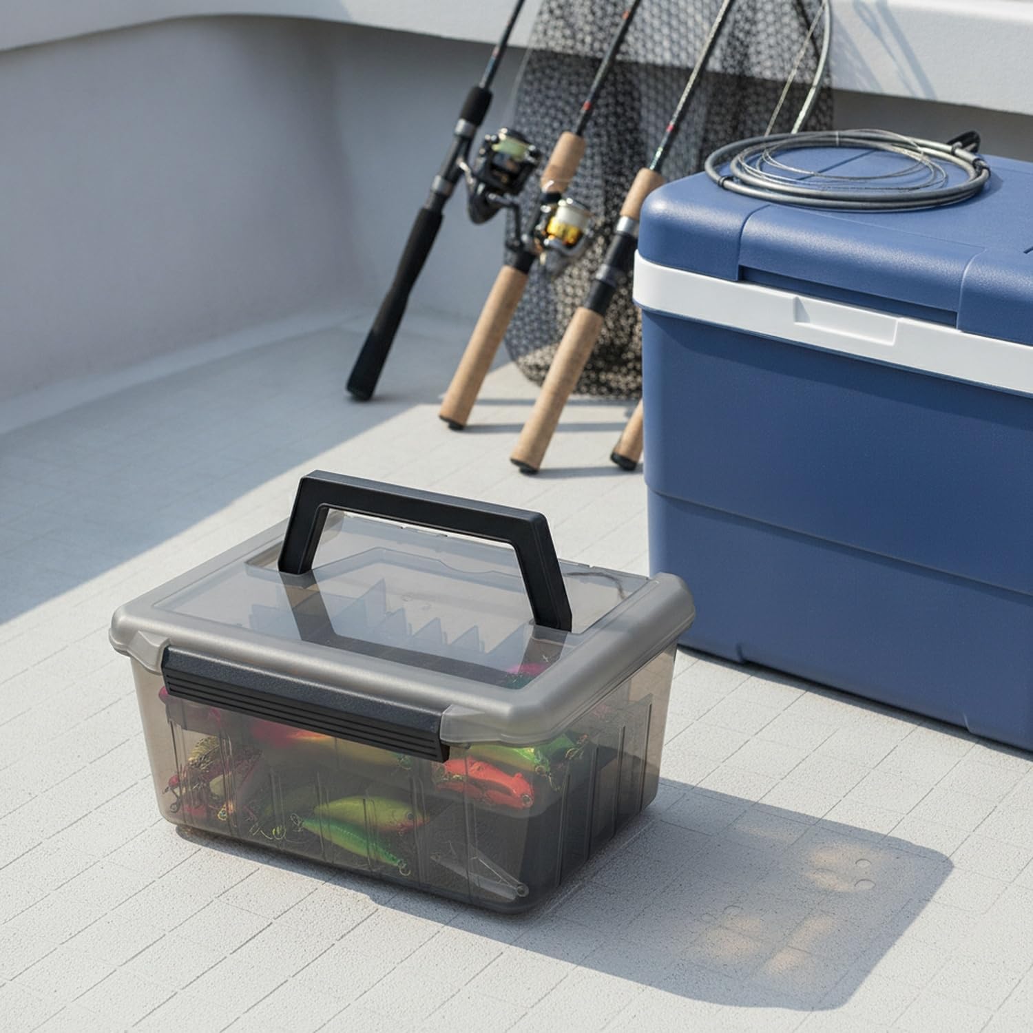 Visgereidoos met handvat, draa - Fish Finder Case recensie en prijs
